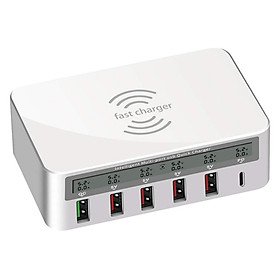 6-Port USB Smart Charger Source Adapter QC3.0 Universal Wireless Charger with Screen Digital Display