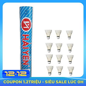 Ống cầu lông Hải Yến 12 trái loại ống xanh Biển thích hợp tập luyện thi đấu - Hàng Chính Hãng