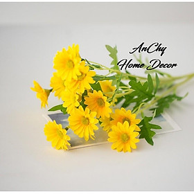 Mua HOA CÚC NHỎ  HOA CÚC LỤA CÀNH 16 BÔNG  CÀNH CÚC NHỎ DECOR SANG TRỌNG