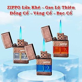 Mua Hột Quẹt Bật Lửa lửa khè gas lộ thiên màu cổ điển - xài gas