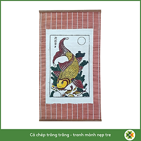 Mua Tranh Đông Hồ Cá chép trông trăng Lý ngư vọng nguyệt - Tranh thủ công dân gian - Dong Ho folk woodcut painting