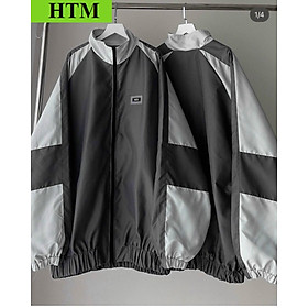 Áo Khoác Chống Nắng Nam Nữ Áo Khoác Dù 2 Lớp Form Rộng Họa Tiết WZS Phối Màu  Cá TÍnh Thời Trang  Bao Ngầu HTM FASHION - Xám