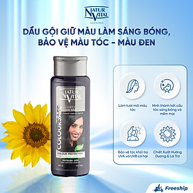 Dầu Gội Giữ Màu NaturVital Henna Black Chiết Xuất Hướng Dương & Lá Trơ, Giúp Làm Sáng Bóng, Bảo Vệ Màu Tóc - Màu Đen (300ml)