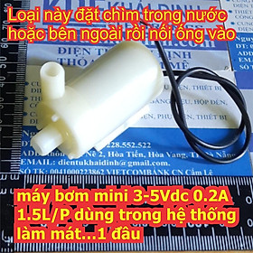 Mua máy bơm mini 3-5Vdc 0.2A 1.5L/P dùng trong hệ thống làm mát… kde4687