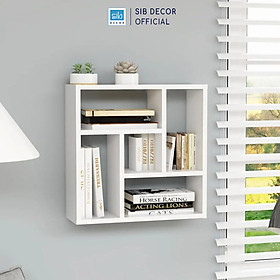 Mua Kệ Sách Treo Tường Hình Vuông Chia 5 Ngăn Thương Hiệu SIB Decor KT524