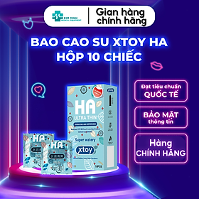 Bao cao su XTOY HA Ultra thin siêu mỏng nhiều gel bôi trơn hộp 10 chiếc