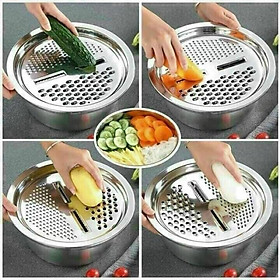 Mua BỘ RỔ NẠO INOX 304 ĐA NĂNG TIỆN LỢI 3 CHI TIẾT 26cm