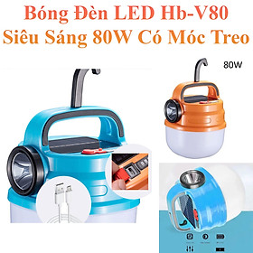 Mua Bóng đèn led sạc tich điện 50-80w tích hợp đèn PIN  đèn đi vườn  cắm trại picnic du lịch  Đèn Sạc Điện HB-V80 Hàng chính hãng SOLAR CHARGING