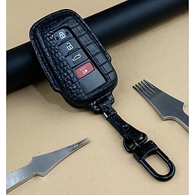 Bao da ép phom Handmade bọc chìa khóa xe ô tô TOYOTA da cá sấu sang trọng