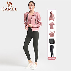 Bộ Đồ Thể Thao Nữ CAMEL 5 cái một Tập chạy buổi sáng quần áo thể thao nhanh khô chuyên nghiệp cao cấp có đệm ngực quần áo yoga khí chất