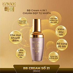 Kem Nền Che Khuyết Điểm Lâu Trôi Che Phủ Cao Cao Cấp BB Cream #21 HAWON - 30ml