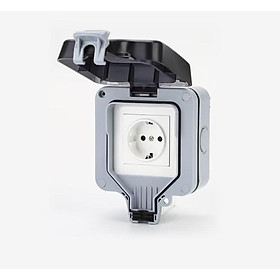 Ổ Cắm Chống Nước IP66 Có Công Tắc Và Hộp Nối Chống Nước, Ổ Cắm Điện Treo Tường Chống Bụi Ngoài Trời Cho Nhà Bếp, Phòng Tắm, Nhà Để Xe, Hồ Bơi Và Sân Vườn