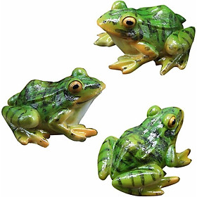 3 PC Mô phỏng ếch nhỏ màu xanh lá cây thu nhỏ của ếch vườn ếch