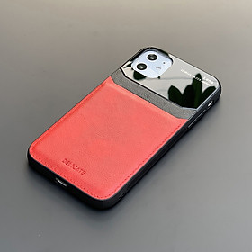 Ốp lưng da kính cao cấp dành cho iPhone 11 - Màu đỏ - Hàng nhập khẩu - DELICATE