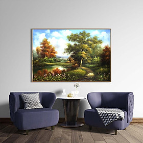 Tranh canvas phong cách sơn dầu - Phong cảnh Làng quê châu Âu - PC033
