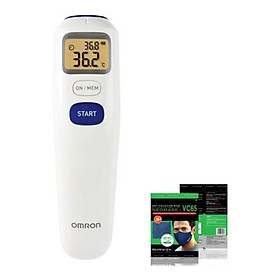 Nhiệt Kế Đo Trán Omron Mc-720 (Trắng) + Tặng 1 Khẩu Trang Than Hoạttính Neomask