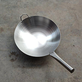 Chảo inox nhám chống dính 1 quai có tay cầm inox 24cm 28cm 32cm 36cm 40cm