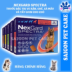 Nexgard Spectra phòng ngừa và trị ve rận, bọ chét, giun sán cho chó 1 viên - 15-30kg