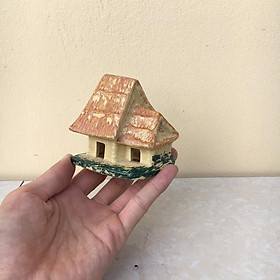 Tiểu cảnh Nhà Rơm mini gốm Bát tràng 1 size TC-19