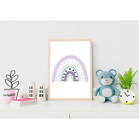 Tranh treo tường | Tranh cho bé-Pastel Rainbow Wall Art,Boho Rainbow Print, Nursery Decor 02 , tranh canvas giá rẻ