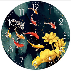 Mua TRANH ĐỒNG HỒ TREO TƯỜNG TRÁNG GƯƠNG CỬU NGƯ QUẦN HỘI CÓ BO VIỀN KHUNG TRANG TRÍ PHÒNG KHÁCH -PHÒNG NGỦ