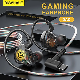 Mua Tai nghe cao cấp có dây type C Bkwhale 8D Âm thanh vòm Bass Loại C Micrô khử tiếng ồn Tai nghe trong tai Tai nghe trò chơi thể thao Tai nghe TP55 - miếng lót chuột