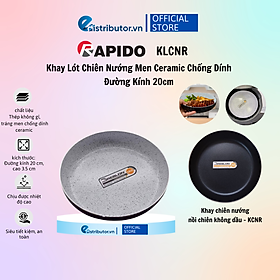 Hình ảnh Khay lót chiên nướng Rapido men ceramic chống dính - Khay chiên nướng nồi chiên không dầu chống dính Greblon bền đẹp đường kính 20cm dùng trong nồi chiên không dầu - Hàng chính hãng