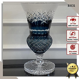 Mua Bình Hoa Pha Lê Bohemia Dark Blue Phong Cách Tân Cổ Điển BH31
