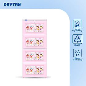 Tủ nhựa DUY TÂN Tano 4 ngăn nhỏ gọn  bánh xe  tiện lợi di chuyển