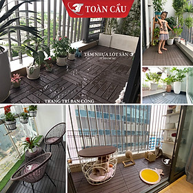 Mua COMBO 11 Vỉ lót sàn nhựa nguyên khối 3T-450  Tấm nhựa trải sàn trang trí ban công / sân vườn / sân thượng  lót sàn chống trơn trượt nhà tắm / bể bơi - siêu bền