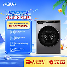 [SẮP RA MẮT 2026] Máy giặt cửa trước AQUA Inverter 9kg AW9-BP0533L(S8) - Bảo hành 2 năm - Freeship toàn quốc - Hàng chính hãng