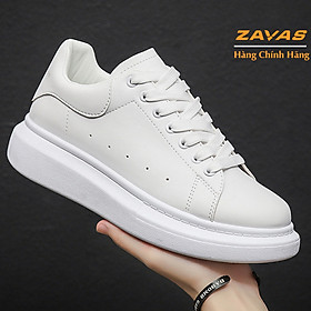 Giày thể thao sneaker nam màu trắng bằng da không tróc thương hiệu ZAVAS - S387 - Hàng chính hãng