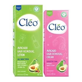 Bộ đôi Kem tẩy lông Cléo da nhạy cảm 50g và Lotion Tẩy Lông Cléo 90ml
