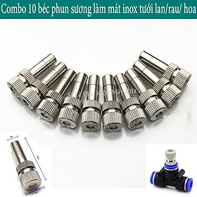 Mua Combo 10 béc phun sương làm mát bằng inox mặt sứ số 2-3-4-6-8 béc phun sương tưới lan béc phun sương tưới cây