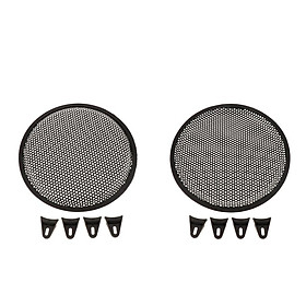 2Piece Speaker Grills Cover Case with Screws Audio Accessoric Black 10inch
