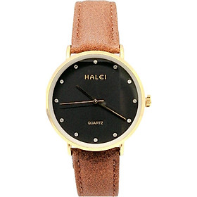 Đồng hồ nam halei - hl542 dây da nâu