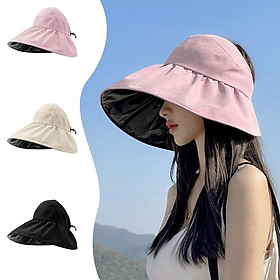 Nón Rộng Vành Gấp Gọn Hở Chóp 2 Lớp Chống Tia UV Phong Cách Hàn Quốc Thời Trang Đi Biển Mùa Hè Cho Nữ