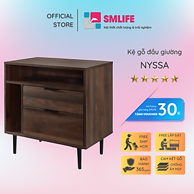 Mua Kệ gỗ đầu giường hiện đại SMLIFE Nyssa | Gỗ MDF dày 17mm chống ẩm | D60xR40xC65cm