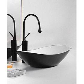 Mua Lavabo đặt bàn hình thuyền trong trắng ngoài đen