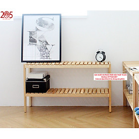 Mua Kệ gỗ 2 tầng trang trí đa năng. Dài 80 rộng 26 cao 50cm.