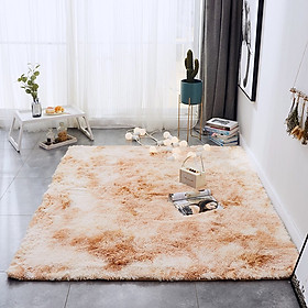 Mua Thảm Lông Dài Trải Sàn Cao Cấp Kiểu Loang - cam đất - 1m2x1m6