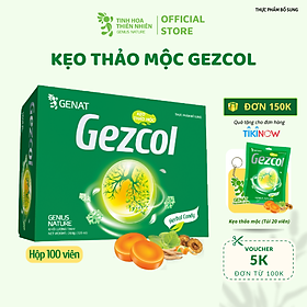 Kẹo thảo mộc Gezcol Hộp 100 viên - Genat - Giao 2H HCM