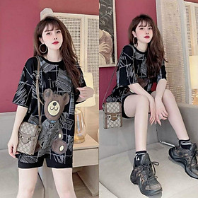 SÉT BỘ THỂ THAO FORM RỘNG PHỐI HỌA TIẾT GẤU