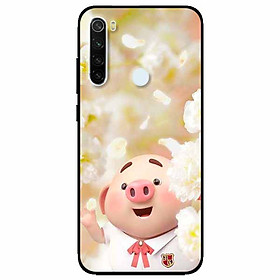 Ốp lưng in cho Xiaomi Redmi Note 8 Mẫu Heo Áo Trắng