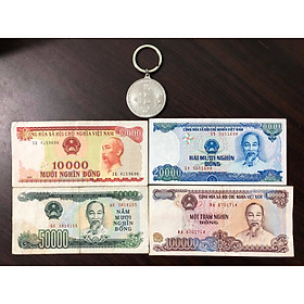 Mua Bộ tiền cổ Việt Nam 4 tờ cotton bao cấp (kèm móc chìa khóa Bitcoin lạ mắt)