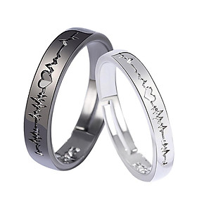 2 Pcs Couple Rings Adjustable Creative Romantic  for Lover Christmas