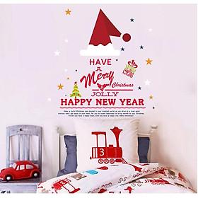 Decal trang trí noel Merry Chrismast and Happy New Year