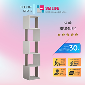 Giá sách bằng gỗ công nghiệp cho phòng khách SMLIFE Brimley