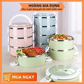 Hộp Đựng Cơm 4 Tầng Lúa Mạch Hộp Đựng Cơm Đồ Ăn Văn Phòng Giữ Nhiệt Inox HA04