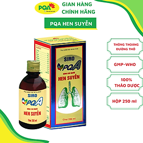 Siro Hen Suyễn PQA Giúp Giải Cảm Hàn, Hóa Thấp, Thông Phế, Bình Suyễn Và Hỗ Trợ Thông Thoáng Đường Thở Hộp 250ml